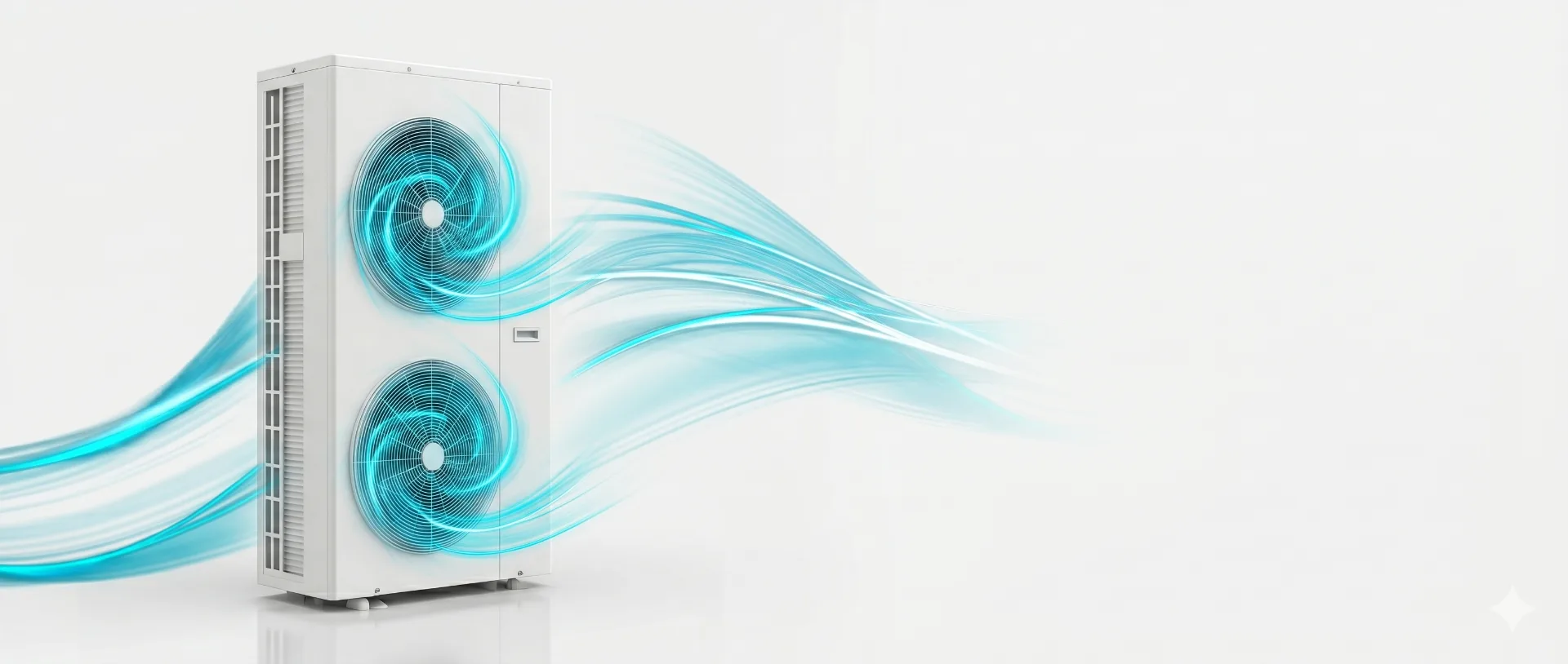 Modern HVAC outdoor unit with airflow